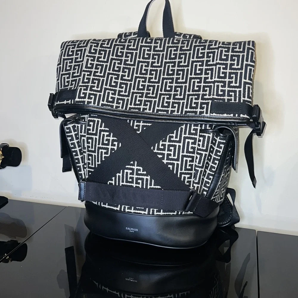 Balmain Monogram Fold-over Backpack - Picture 3 of 4